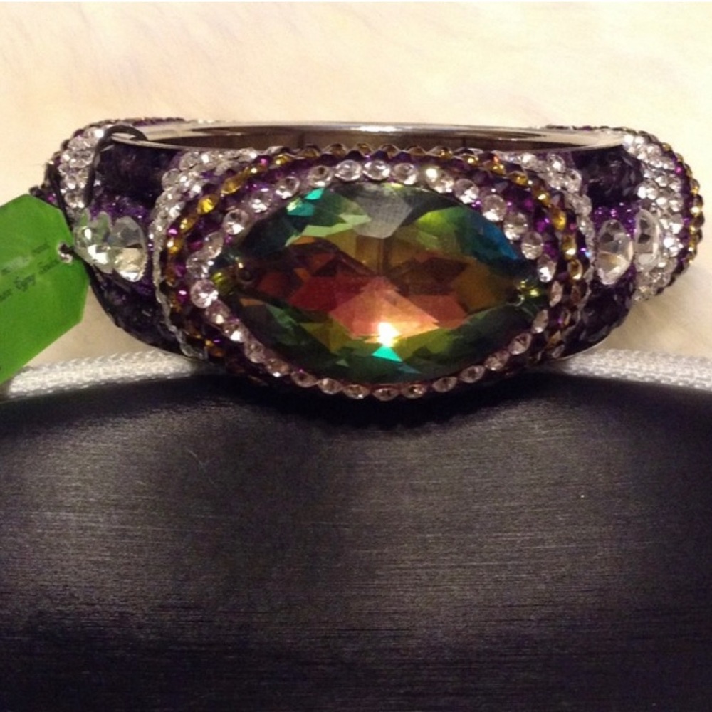Purple Swarovski Crystal Gypsy Soule Bangle